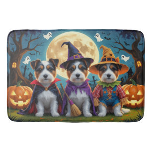 Australian Terrier Dogs Pumpkin Halloween Funny Badematte
