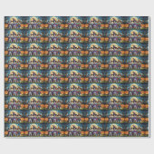 Australian Terrier Dogs Pumpkin Halloween Funny Geschenkpapier (Flach)