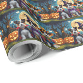 Australian Terrier Dogs Pumpkin Halloween Funny Geschenkpapier (Rolleneckpunkt)