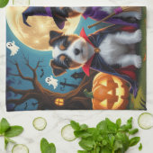 Australian Terrier Dogs Pumpkin Halloween Funny Geschirrtuch (Gefaltet)