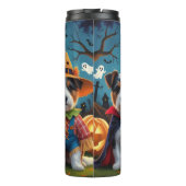 Australian Terrier Dogs Pumpkin Halloween Funny Thermosbecher (Rückseite)