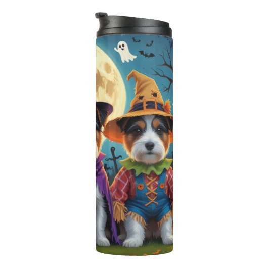 Australian Terrier Dogs Pumpkin Halloween Funny Thermosbecher (Nach rechts gedreht)