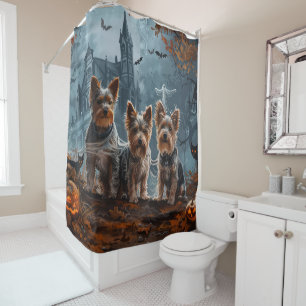 Australian Terrier Halloween Night Doggy Delight Duschvorhang
