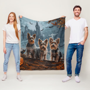 Australian Terrier Halloween Night Doggy Delight Fleecedecke