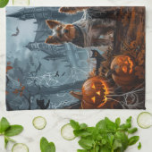 Australian Terrier Halloween Night Doggy Delight Geschirrtuch (Gefaltet)