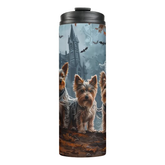 Australian Terrier Halloween Night Doggy Delight Thermosbecher (Vorderseite)