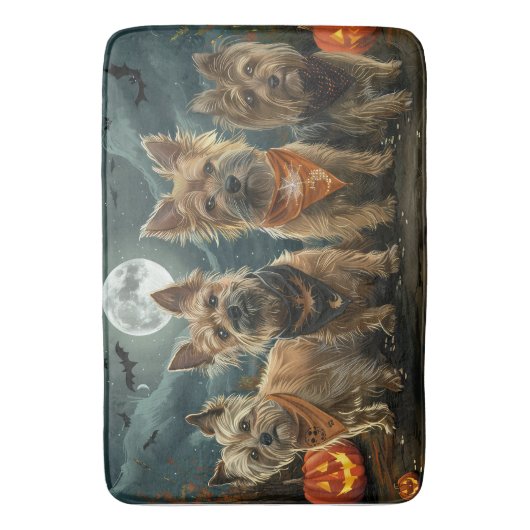 Australian Terrier Halloween Spooky Badematte (Vorderseite Vertikal)