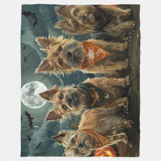Australian Terrier Halloween Spooky Fleecedecke (Vorderseite)