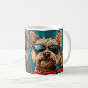 Australian Terrier Herz Rosen Valentinstag Kaffeetasse