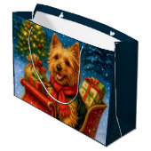 Australian Terrier Holiday  Große Geschenktüte (Rückseite Schrägansicht)
