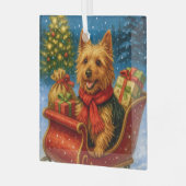 Australian Terrier Holiday  Metal Ornament (Vorderseite links)