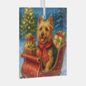 Australian Terrier Holiday  Metal Ornament (Vorderseite Rechts)