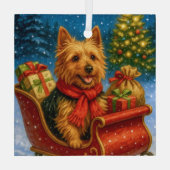 Australian Terrier Holiday  Metal Ornament (Rückseite)