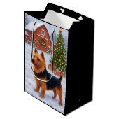 Australian Terrier Holiday  Mittlere Geschenktüte (Vorderseite Schrägansicht)