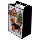 Australian Terrier Holiday  Mittlere Geschenktüte (Rückseite Schrägansicht)
