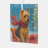 Australian Terrier Holiday  Ornament Aus Glas (Vorderseite links)