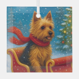 Australian Terrier Holiday  Ornament Aus Glas