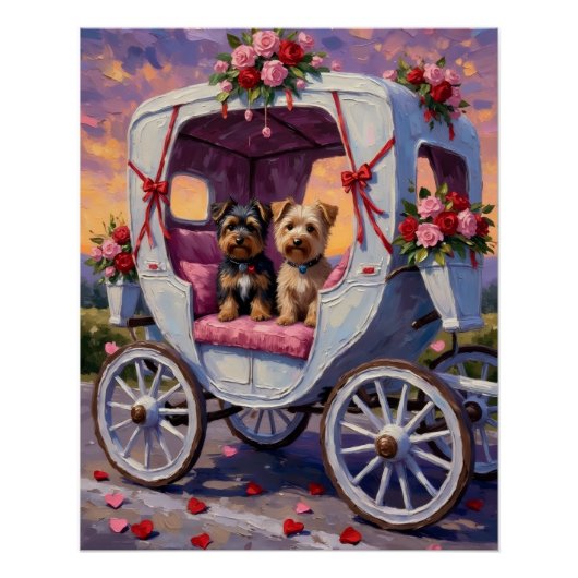 Australian Terrier Hund Valentinstag Poster (Vorderseite)