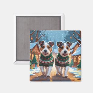Australian Terrier Hunde Weihnachten Schnee Urlaub Magnet