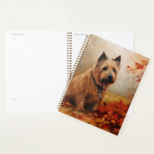 Australian Terrier im Herbstlaub Fall Inspiriert Planer