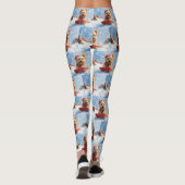 Australian Terrier in Sledge Let it Snow Christmas Leggings (Rückseite)
