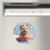 Australian Terrier in Sledge Let it Snow Christmas Magnet (In Situ (Geschirrspüler))