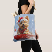 Australian Terrier in Sledge Let it Snow Christmas Tasche (Von Nahem)