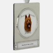 Australian Terrier Mama 2 Banner-Ornament Silber (Rechts)