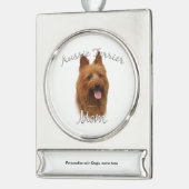 Australian Terrier Mama 2 Banner-Ornament Silber (Links)