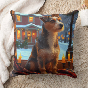 Australian Terrier mit Weihnachtsbeleuchtung Urlau Kissen