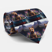 Australian Terrier on Paddle: Ein Landschaftliches Krawatte (Gerollt)