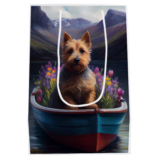 Australian Terrier on Paddle: Ein Landschaftliches Mittlere Geschenktüte (Rückseite)