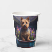 Australian Terrier on Paddle: Ein Landschaftliches Pappbecher (Vorderseite)