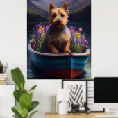 Australian Terrier on Paddle: Ein Landschaftliches Poster (Heimbüro)