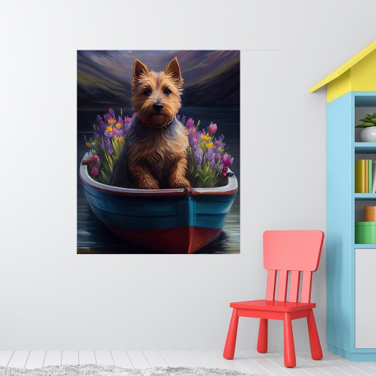 Australian Terrier on Paddle: Ein Landschaftliches Poster (Kinderzimmer 1)