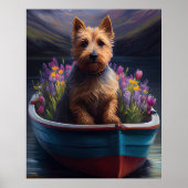 Australian Terrier on Paddle: Ein Landschaftliches Poster (Vorne)