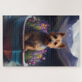 Australian Terrier on Paddle: Ein Landschaftliches Puzzle (Horizontal)