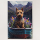Australian Terrier on Paddle: Ein Landschaftliches Puzzle (Vertikal)