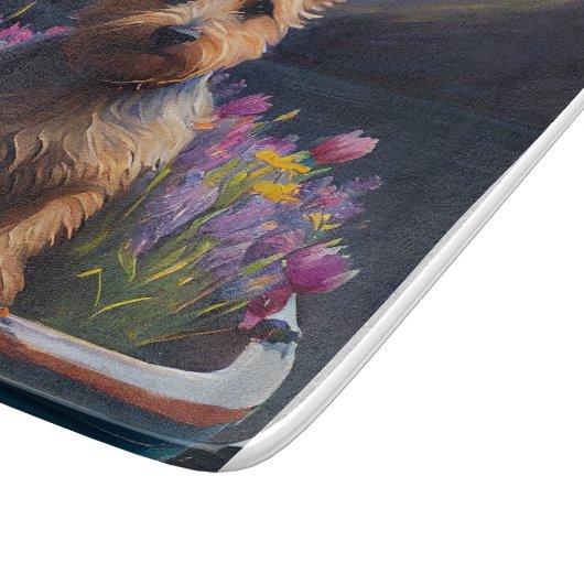 Australian Terrier on Paddle: Ein Landschaftliches Schneidebrett (Ecke)