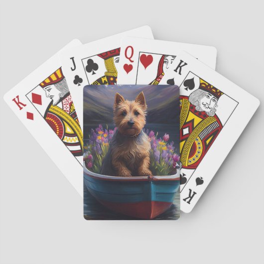 Australian Terrier on Paddle: Ein Landschaftliches Spielkarten (Rückseite)