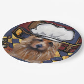 Australian Terrier Pappteller (Schrägansicht)