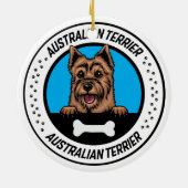 Australian Terrier Peeking Illustration Abzeichen Keramik Ornament (Hinten)