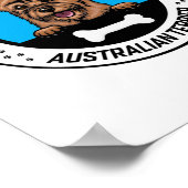 Australian Terrier Peeking Illustration Abzeichen Poster (Ecke)