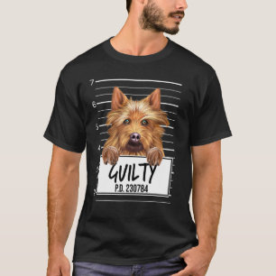 Australian Terrier Polizeifoto Schuldig Hund T-Shirt