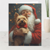 Australian Terrier Santa Claus Weihnachten Karte (Vorderseite)