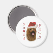 Australian Terrier Santa Paws Magnet (Vorderseite/Rückseite)