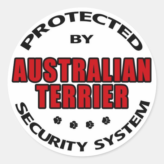 Australian Terrier Security Runder Aufkleber (Vorderseite)