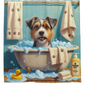 Australian Terrier Sloppy Sleepy Niedlich Funny Duschvorhang (Vorderseite)