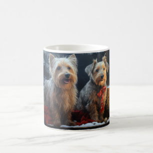 Australian Terrier Snowy Schlitten Weihnachtsdekor Kaffeetasse