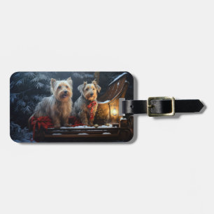 Australian Terrier Snowy Sleigh Weihnachtsdekor Gepäckanhänger